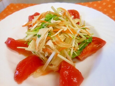 蒸鶏と野菜のポン酢和え